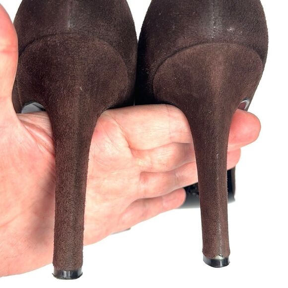 Yves Saint Laurent Brown Suede Pumps Pointed Toe US 9 1/2 - Picture 11 of 16